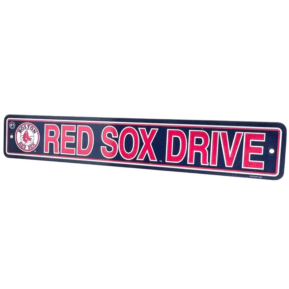 Boston Red Sox Drive Street Sign Man Cave Bar 3x23" MLB Plastic